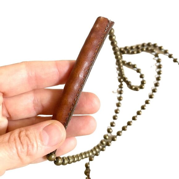 Leatherock  Semi Precious Stone Leather Crossbody Swarovski Elements Brown HE31 - Picture 3 of 16